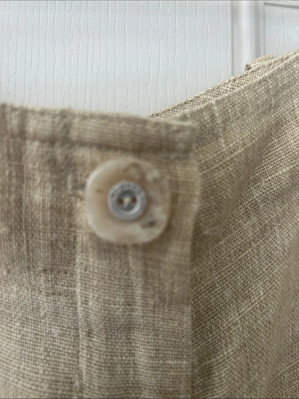 Neutral Lightweight Linen Blend Pants